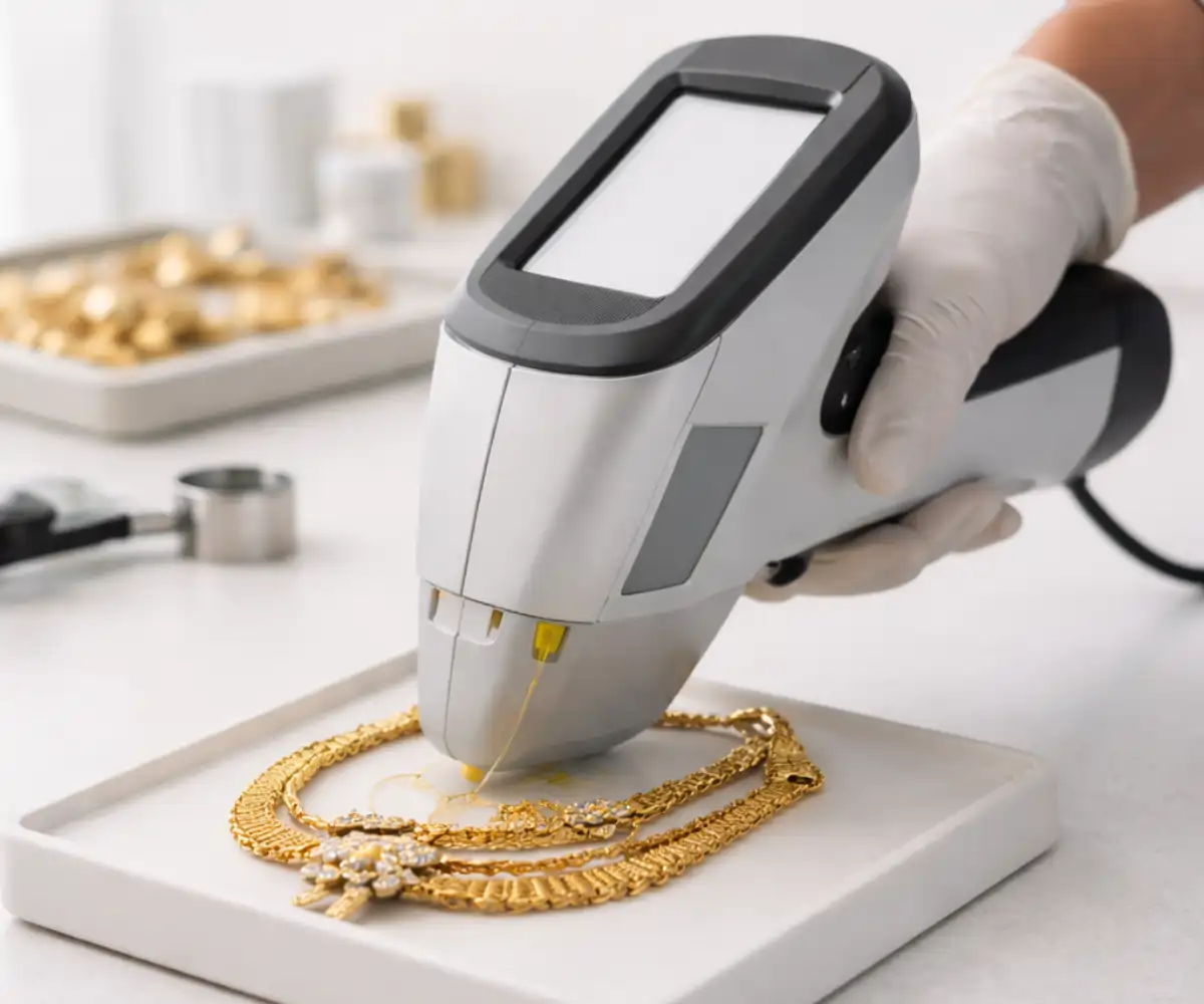 Gold purity testing with an XRF machine