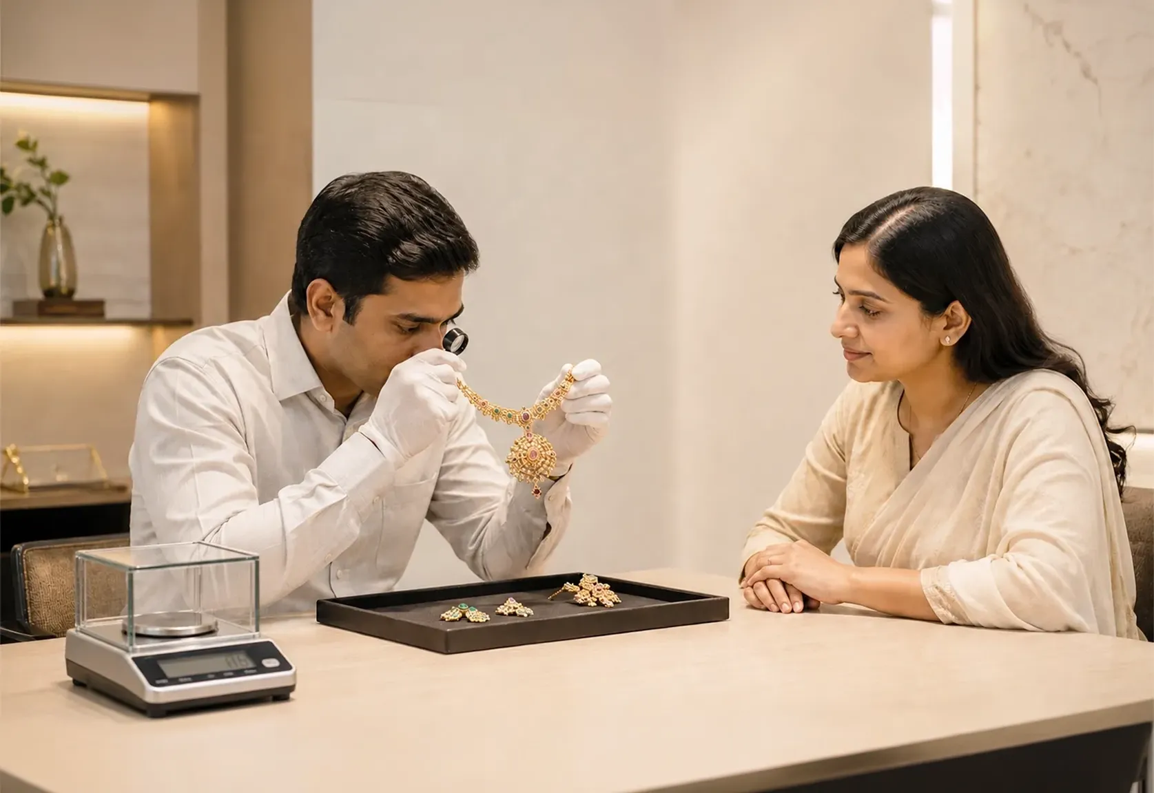 Stone value for gold jewellery evaluation